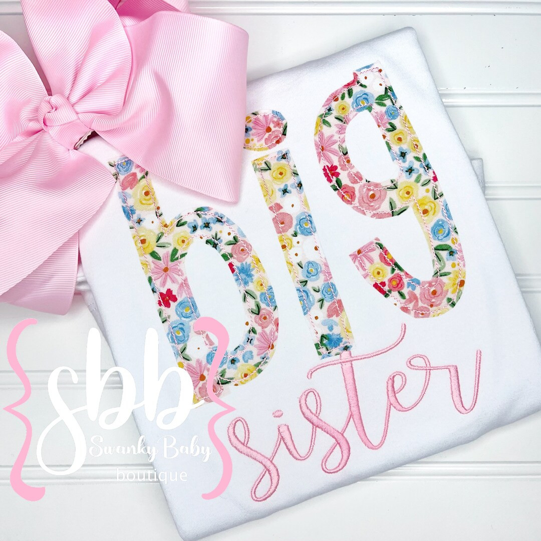 Big Sister Shirt, Little Sister Shirt, Sibling Shirts, Brother Applique Shirt, Sister Applique Sh... | Etsy (US)