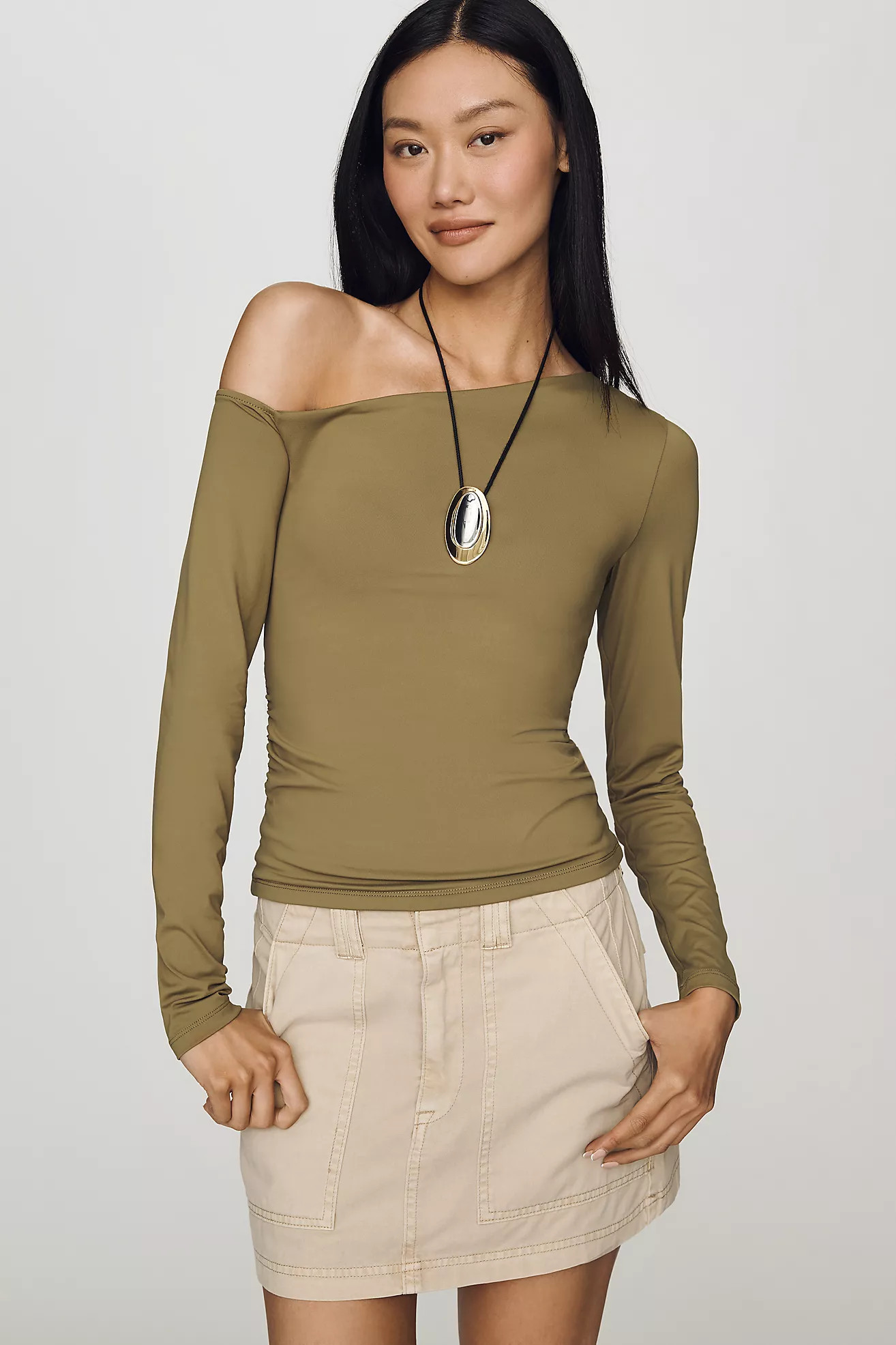 Off-Shoulder Long-Sleeve Top | Anthropologie (US)