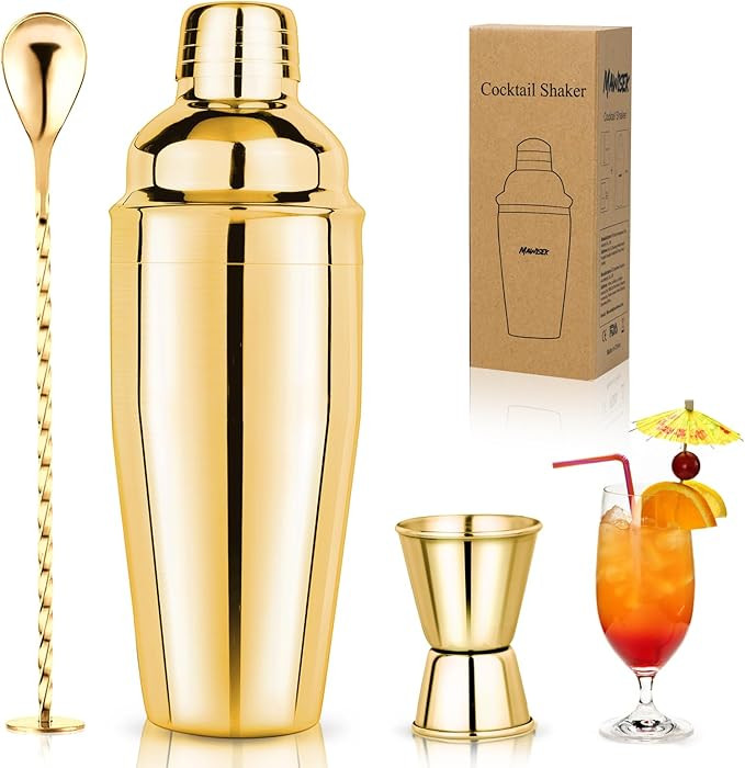 Cocktail Shaker Set 750 ml Cocktail Making Kit 3Pcs with Cocktail Shaker, Measuring Jigger and Mi... | Amazon (UK)