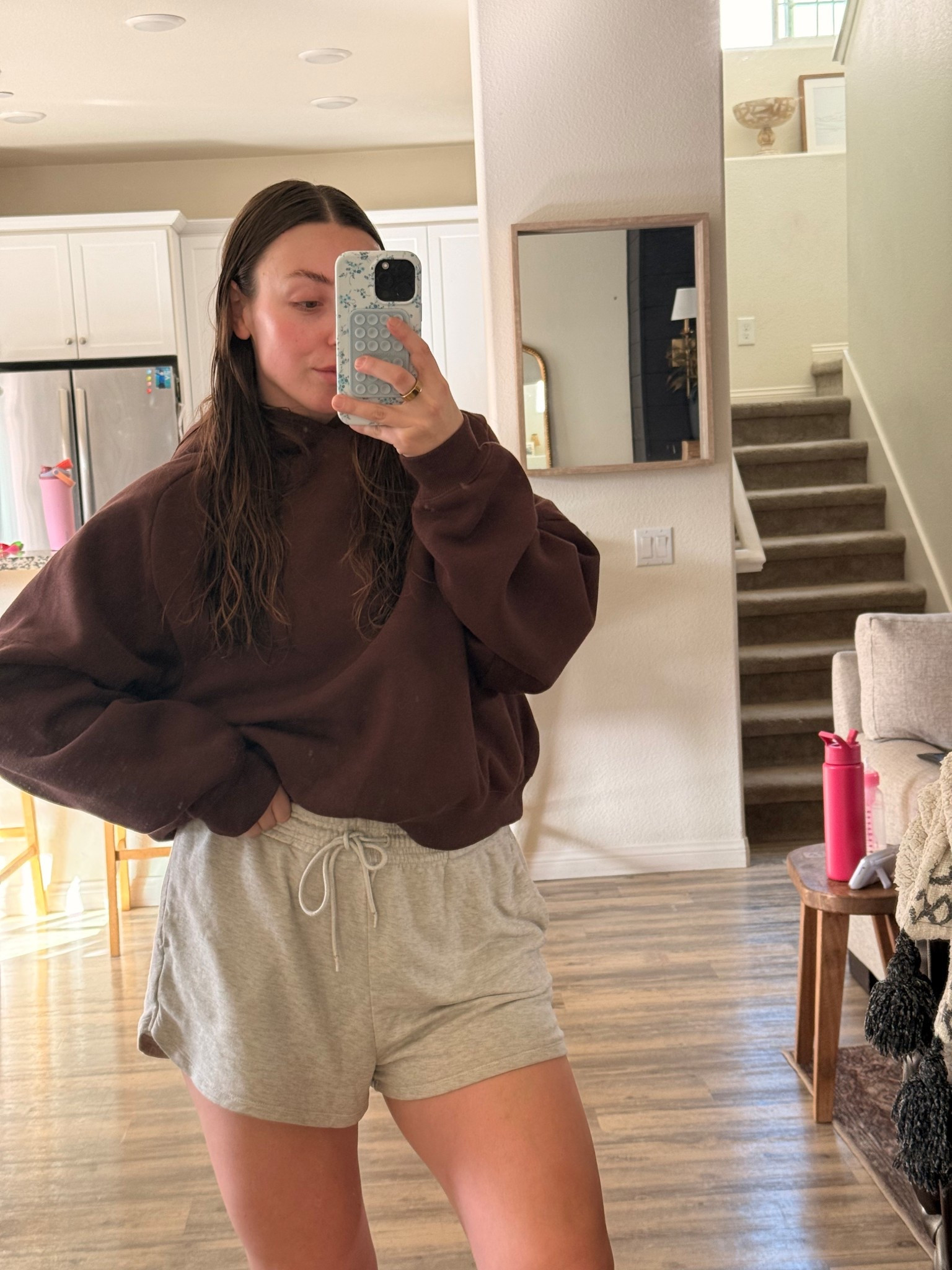 The coziest chocolate brown hoodie - wearing L 

#LTKootd #LTKmomlife #LTKFindsUnder50
