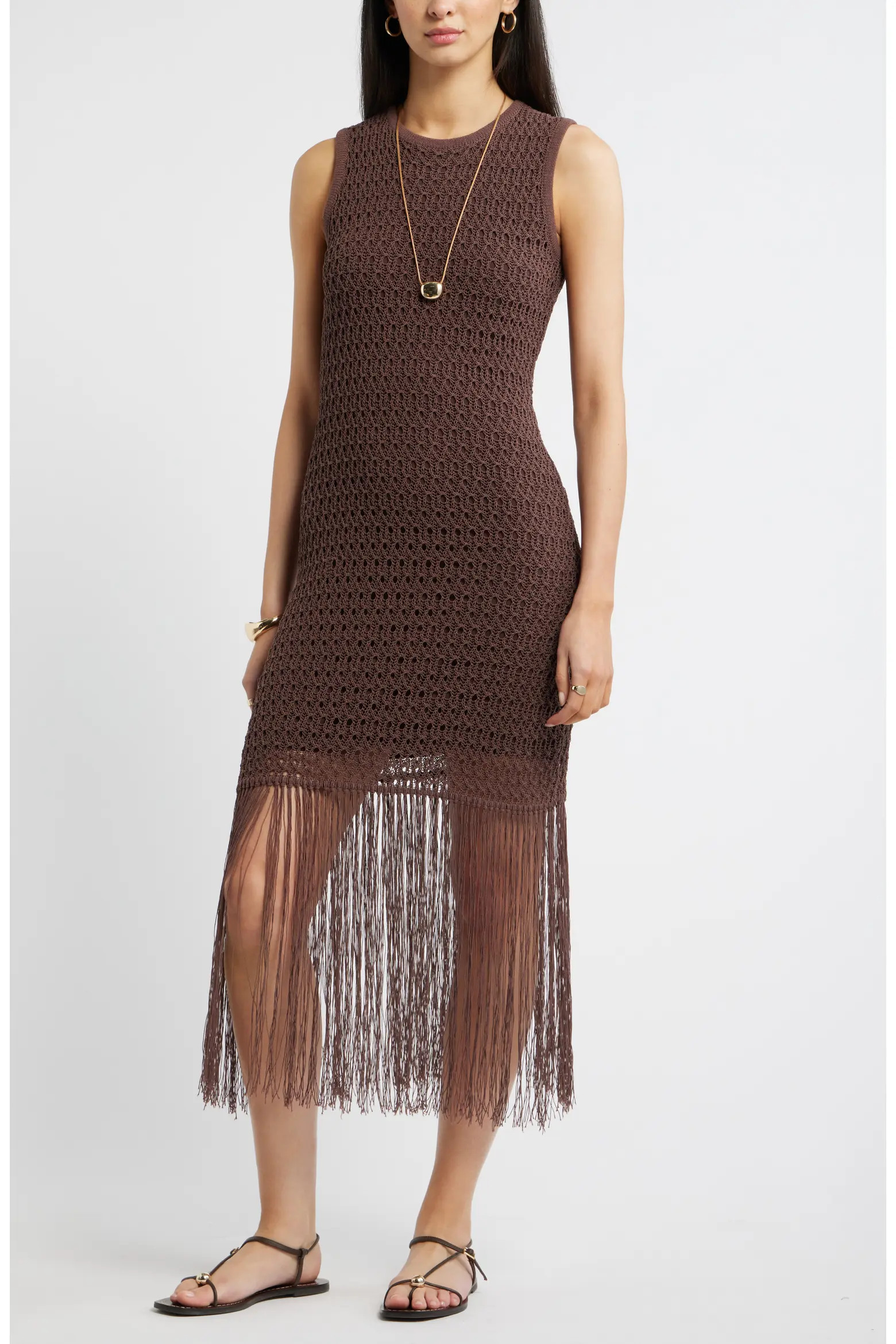 Sleeveless Fringe Knit Dress (Women) | Nordstrom | Nordstrom