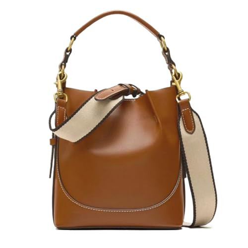 Bucket Hobo Bag for Women Small Canvas Crossbody Top Handle Purse Designer Shoulder Bag Handbag with 2 Detachable Straps | Amazon (US)