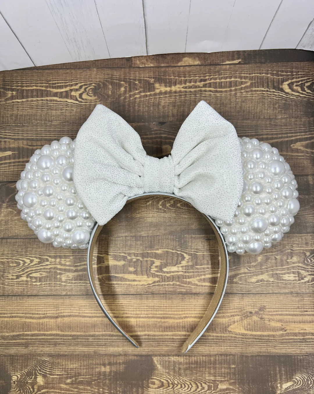 Custom Pearl Minnie Mouse Ears Headband Bridal Minnie Ears Disney | Etsy (US)