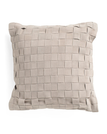 18x18 Basketweave Faux Suede Pillow | TJ Maxx