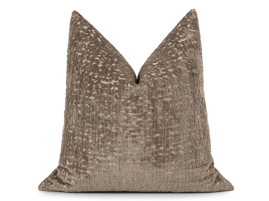 Taupe Textured Pillow Cover | Fluffy Boho Euro Sham, We Pay Duty for USA | Etsy (US)