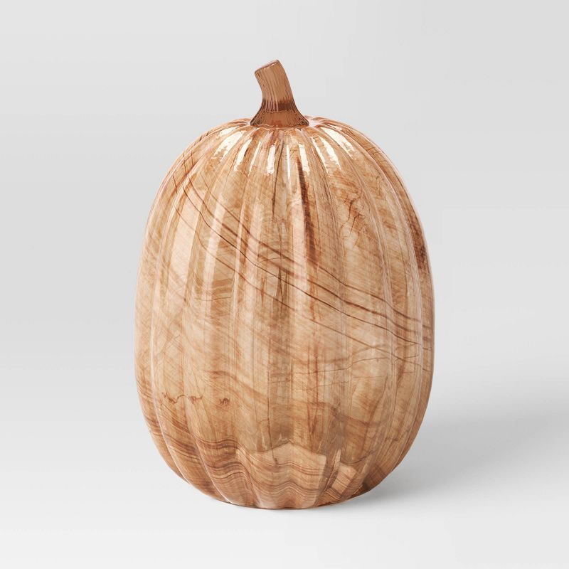 Tall Harvest Glass Pumpkin Brown - Threshold&#8482; | Target