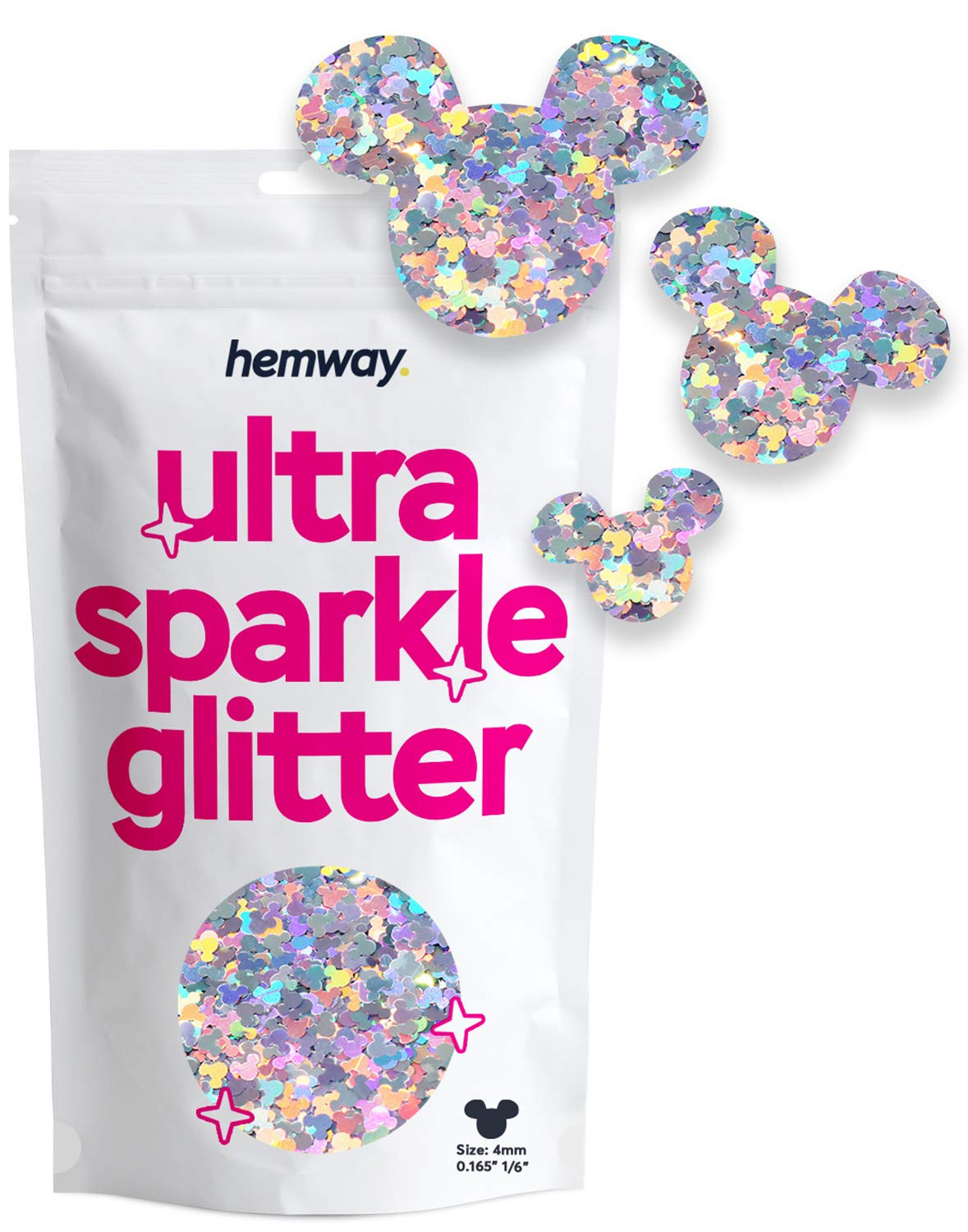 Hemway Ultra Sparkle Glitter - 1/6" 0.165" 4mm - Micky Mouse Glitter Sequin Confetti, Party Decor... | Amazon (US)