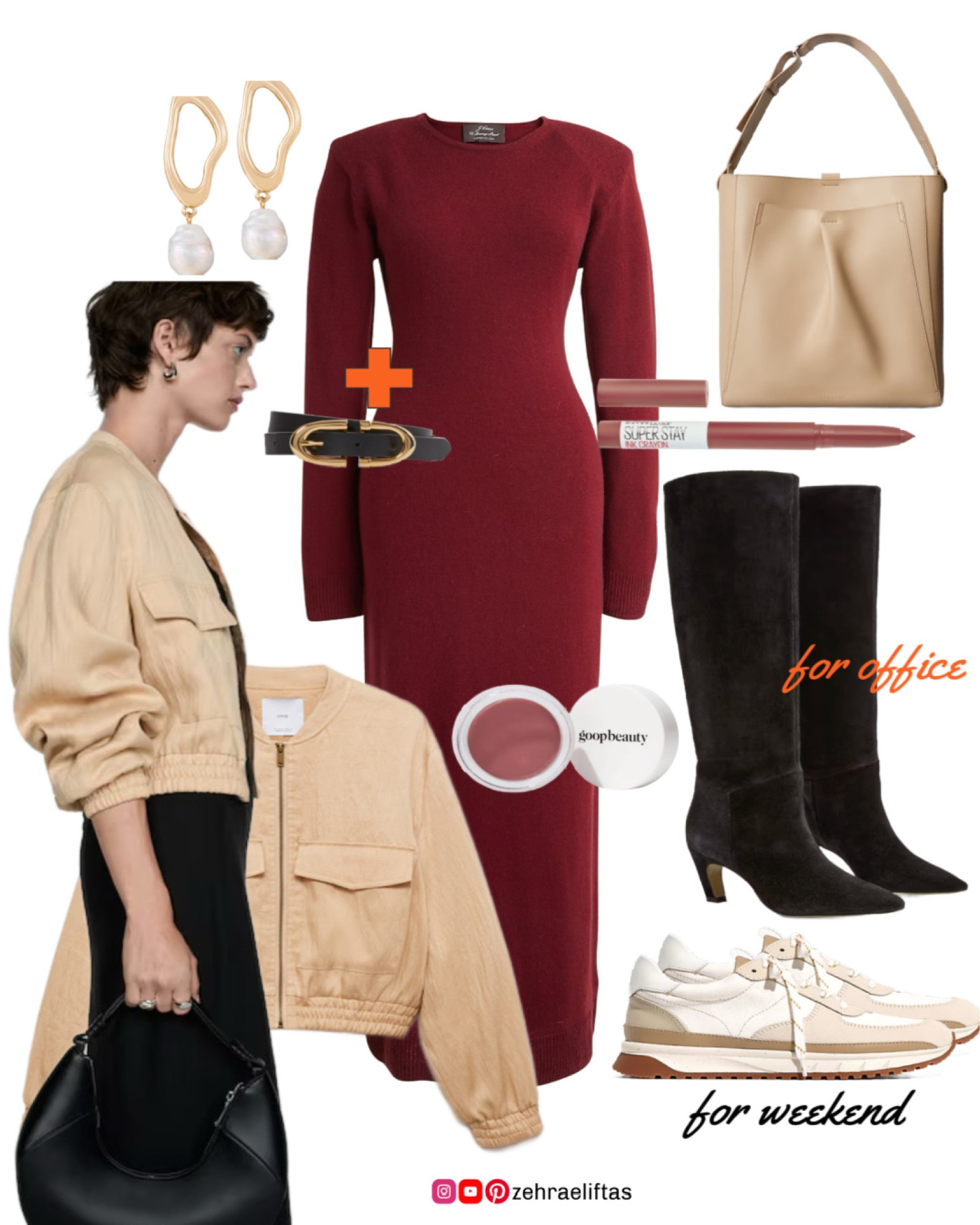 A chic and cosy look that you can both wear to office or on weekend meet-up with friends with a simple switch of knee high boots to sneakers #stylingtip #LTKXZET #shopthelook 

#LTKStyleTip