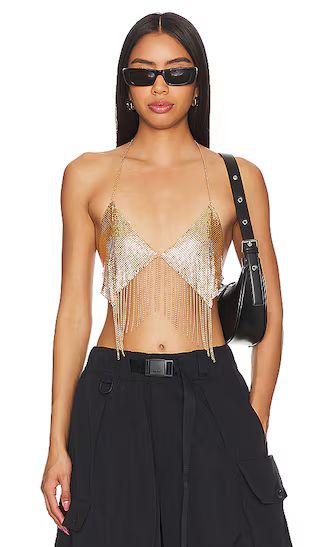 Maeve Bra Top in Gold | Revolve Clothing (Global)