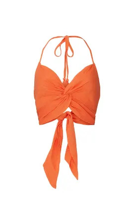 Orange Halter Crop Top | Rent the Runway