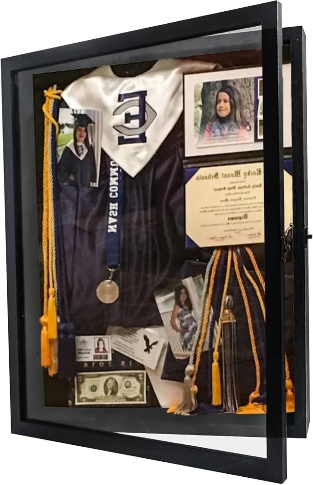 Graduation Shadow Box Frame 13x16, Large Graduation Frames with Glass Window, Metal Lock, Memory ... | Amazon (US)