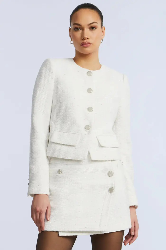 BCBGMAXAZRIA Tweed Chasseur Jacket | Nordstrom | Nordstrom