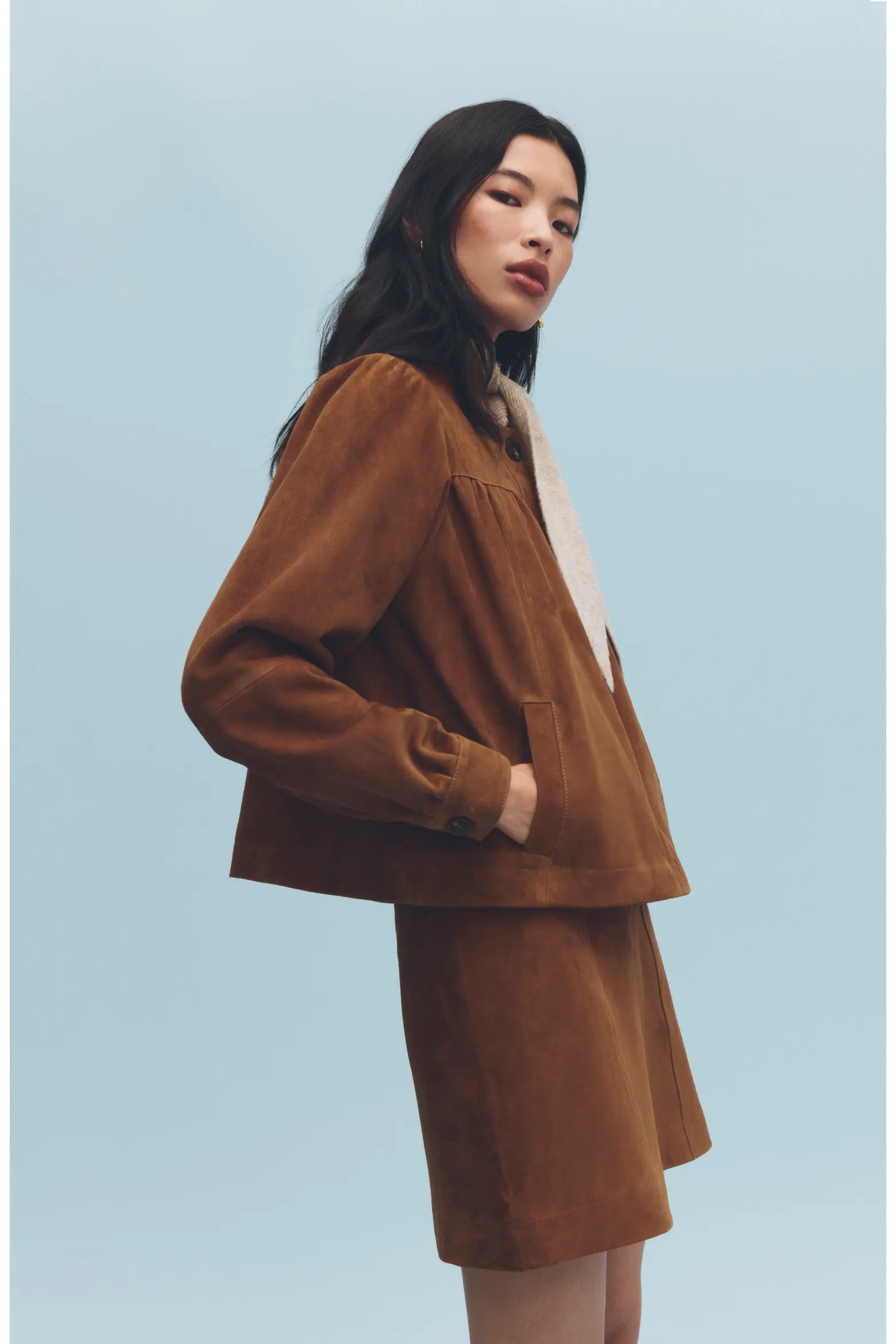 Suede Balloon Sleeve Jacket (Women) | Nordstrom | Nordstrom