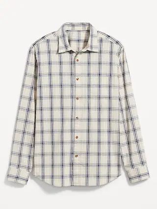 Regular-Fit Built-In Flex Patterned Everyday Shirt for Men | Old Navy (US)