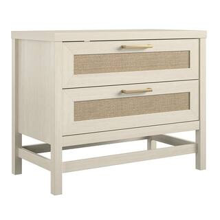 Ameriwood Home Leeland 2-Drawer Ivory Oak Nightstand 24.02 in. H x 29.69 in. W x 15.67 in. D HD76... | The Home Depot