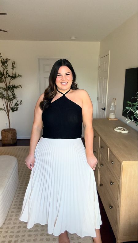 Midsize Walmart Summer outfit ☀️ so many good summer finds at Walmart right now and so affordable!! 

Black tank - L
White pleated skirt - L


#LTKfindsunder50 #LTKSeasonal #LTKmidsize