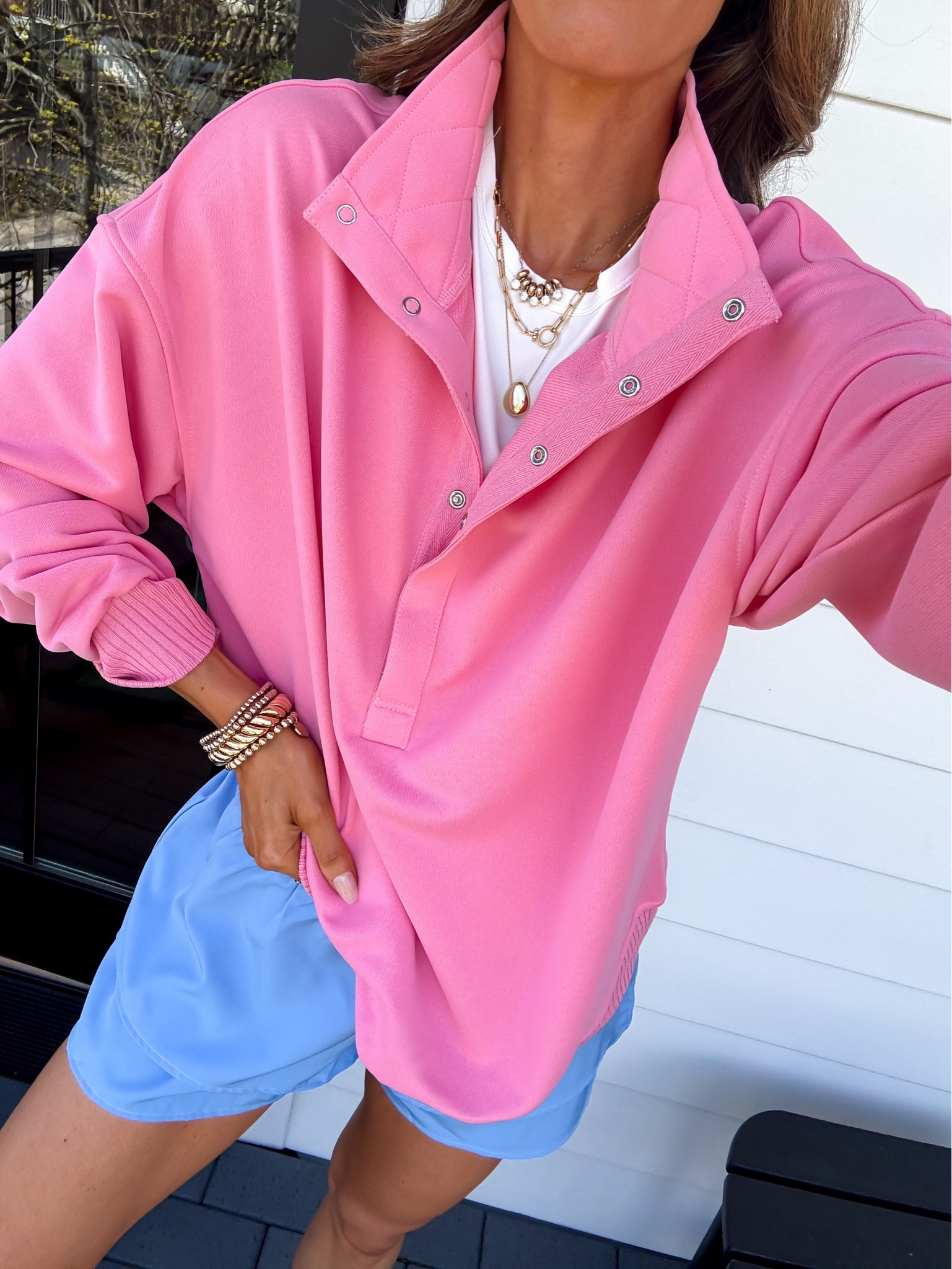 Wearing small athletic shorts and small pullover 

#LTKmomlife #LTKselfcare #LTKfitnessgoals