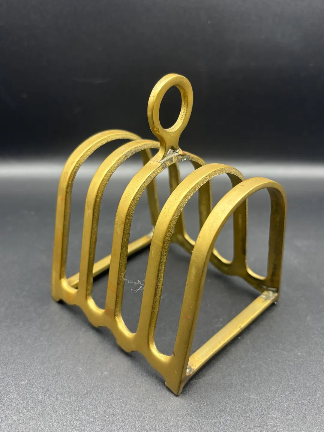 Solid Brass Toast Rack | Art Deco Mid-Century Letter Holder, Napkin Organizer | Etsy (US)
