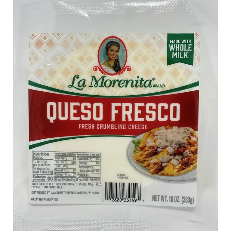 La Morenita Queso Fresco Fresh Crumbling Cheese, 10 oz - Walmart.com | Walmart (US)