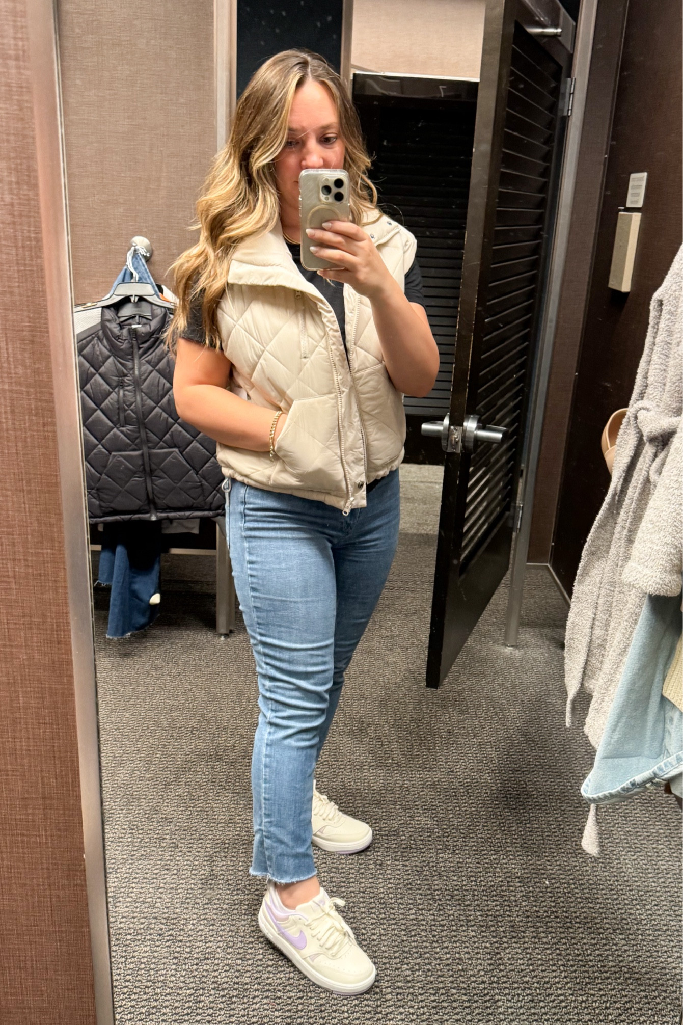 Fall outfit puffer vest Nsale finds neutral Nike sneakers

#LTKStyleTip #LTKActive #LTKxNSale