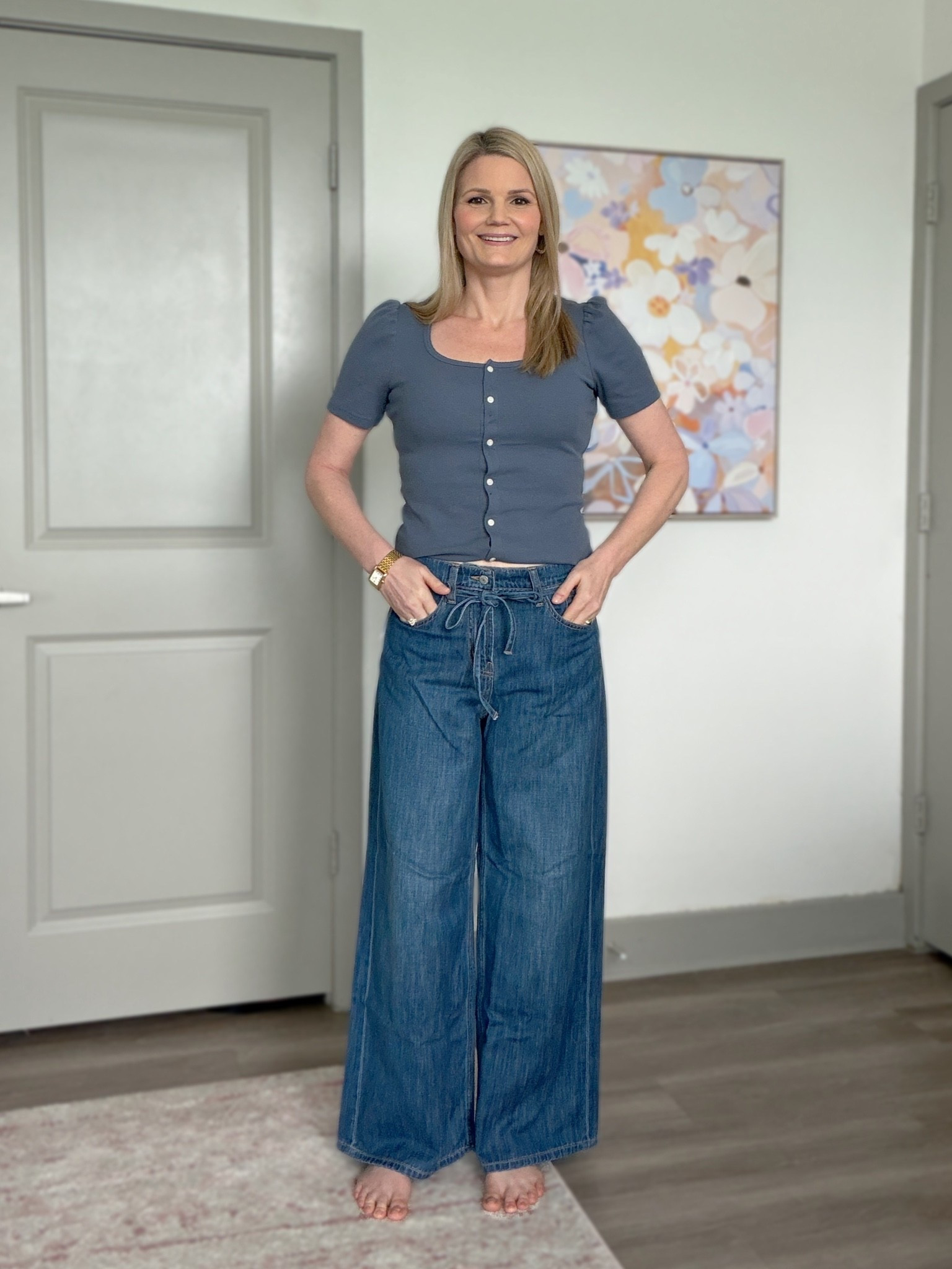 Old Navy loose wide leg Drapey Jeans. I sized down to a 4. Need the tall length.

#LTKootd #LTKTravel #LTKTall