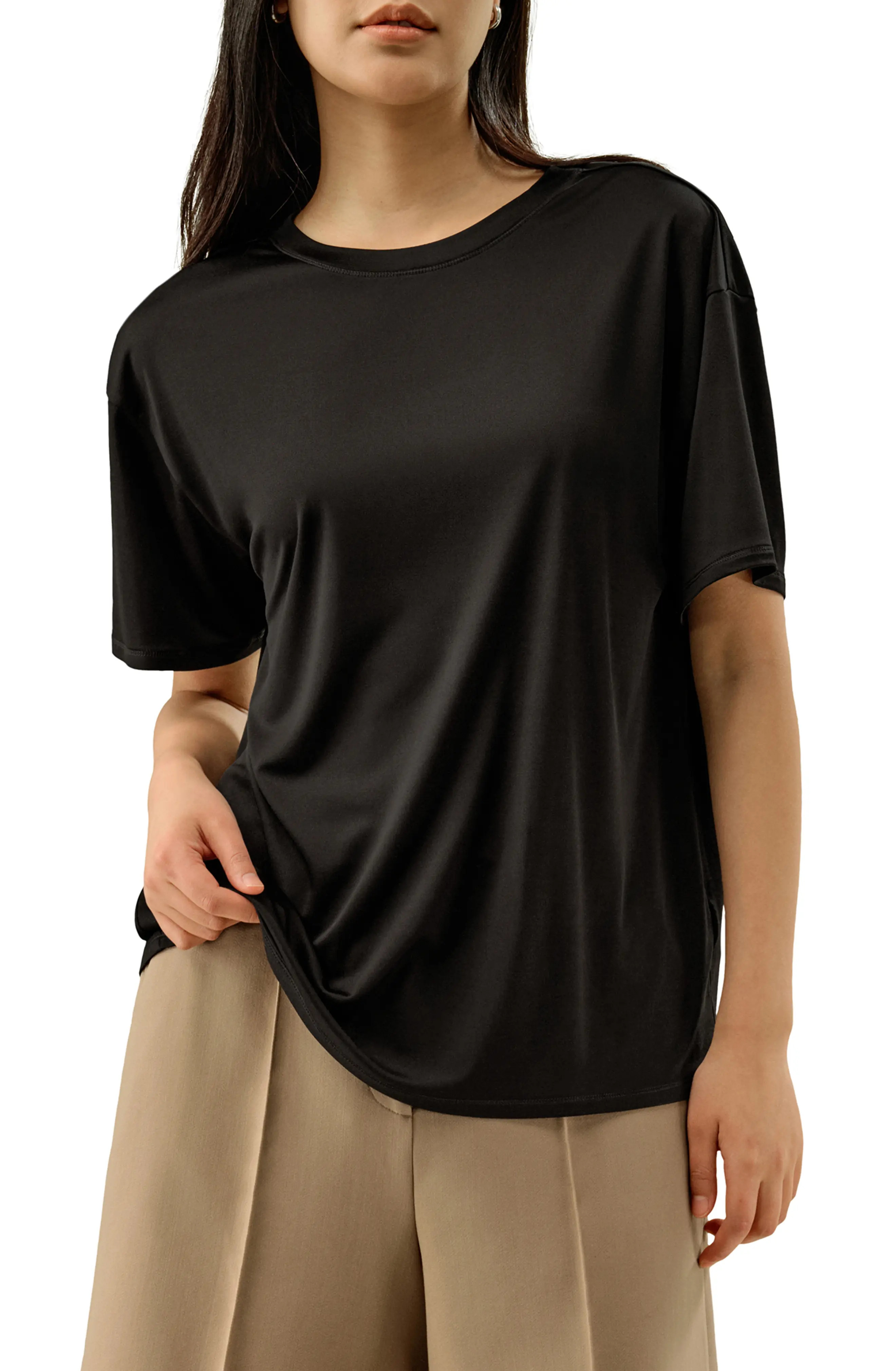 Women's Silk Jersey Oversized Tee (Women) | Nordstrom | Nordstrom
