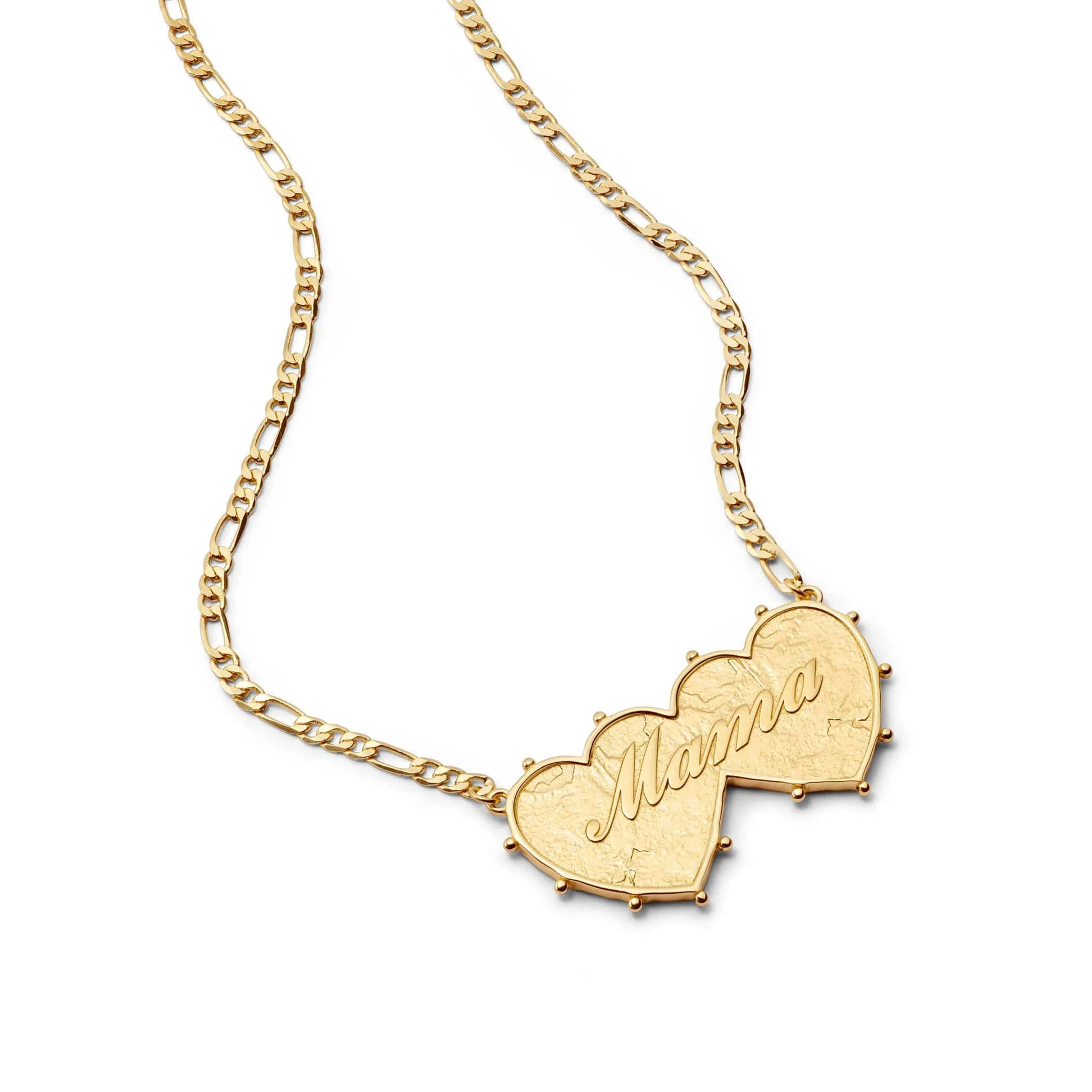 Shrimps Double Heart Necklace 18ct Gold Plate | Daisy London Jewellery