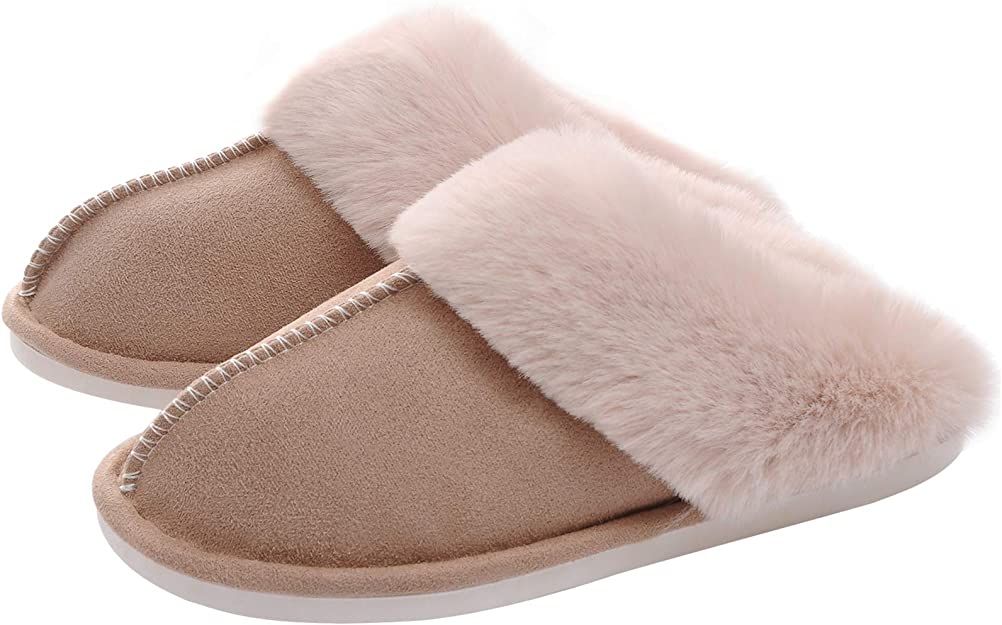 WATMAID Women's House Slippers Memory Foam Fluffy Soft Slippers, Slip on Winter Warm Shoes for Wo... | Amazon (US)