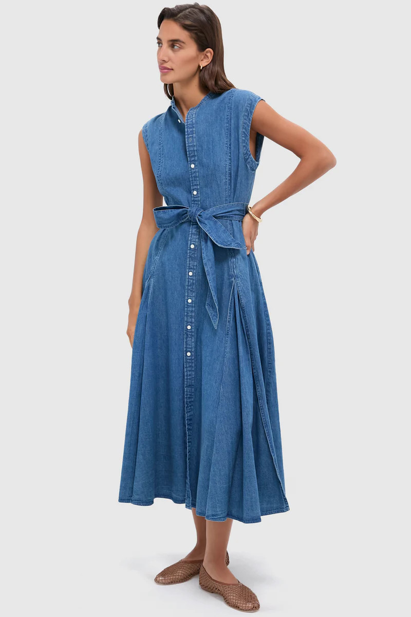 Indigo Denim Short Sleeve Day Dress | Tuckernuck (US)