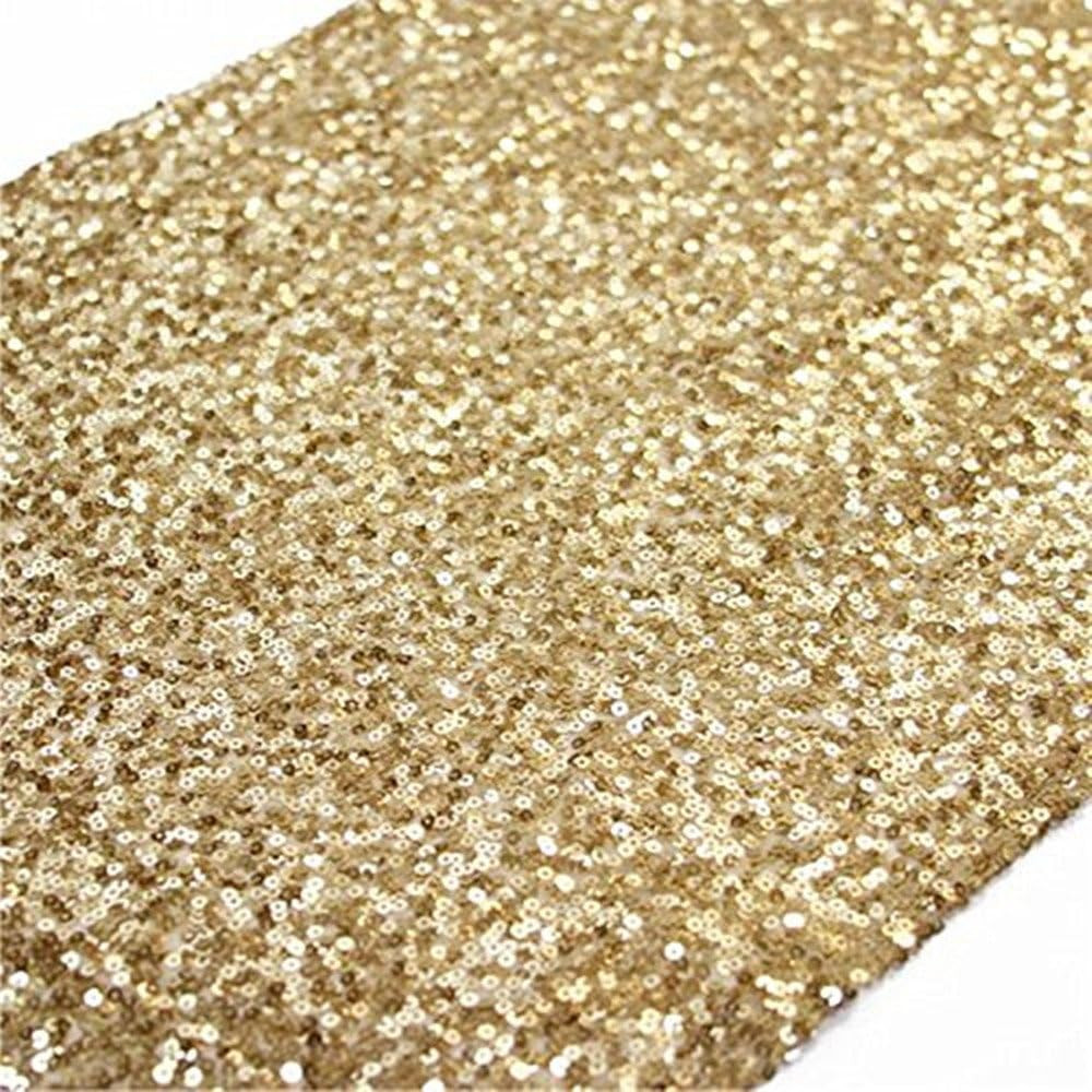 Amazon.com: Trlyc 12 by 108-Inch Elegant Rectangle Gold Sequin Wedding Table Runner Gold Glitz Ta... | Amazon (US)