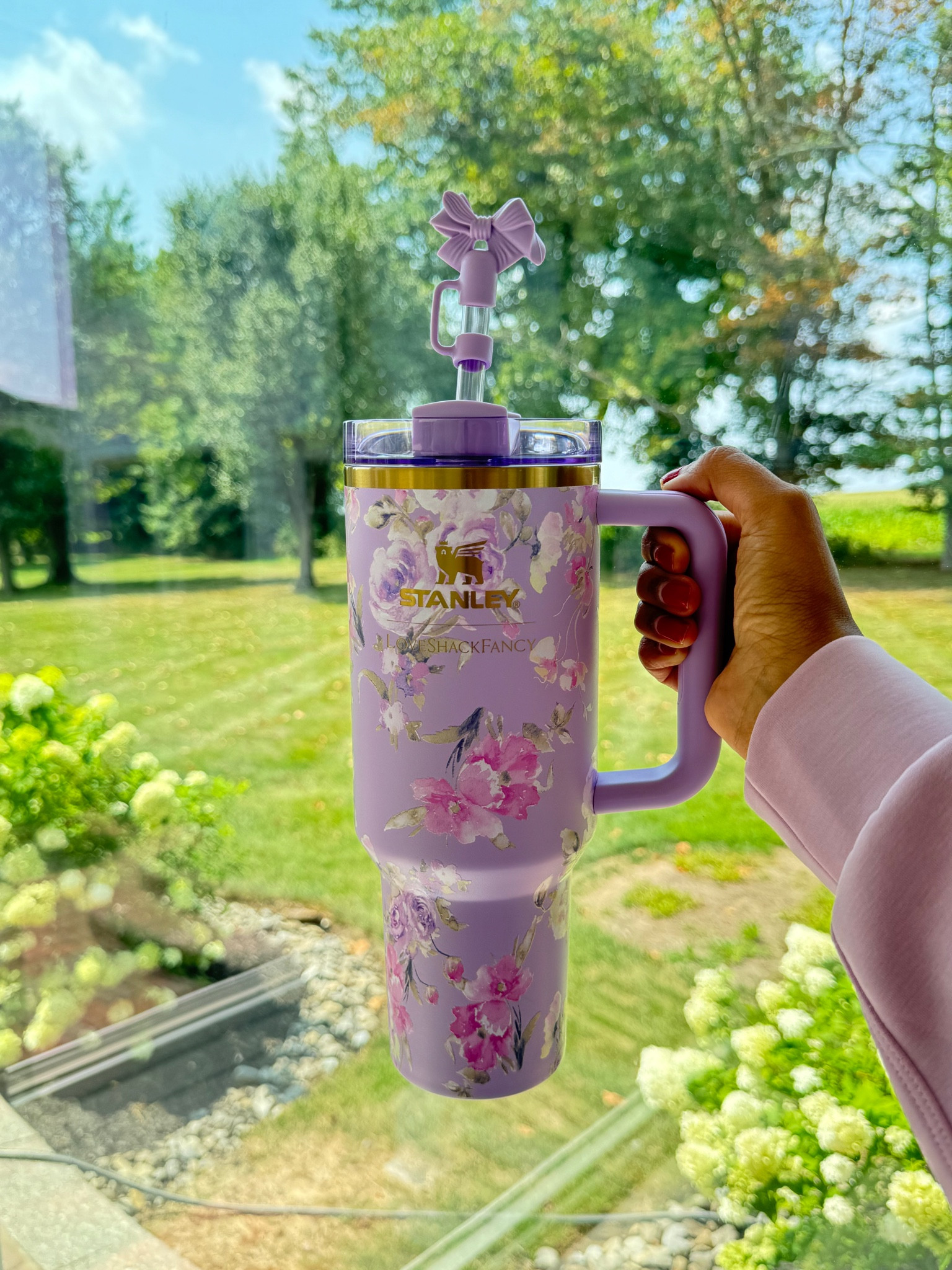 I’ve been sharing my Stanley Cup for a while & I’m sooo excited for their collaboration with Love Shack Fancy! So many gorgeous prints & size options to choose from, too! #loveshackfancy #stanleycups