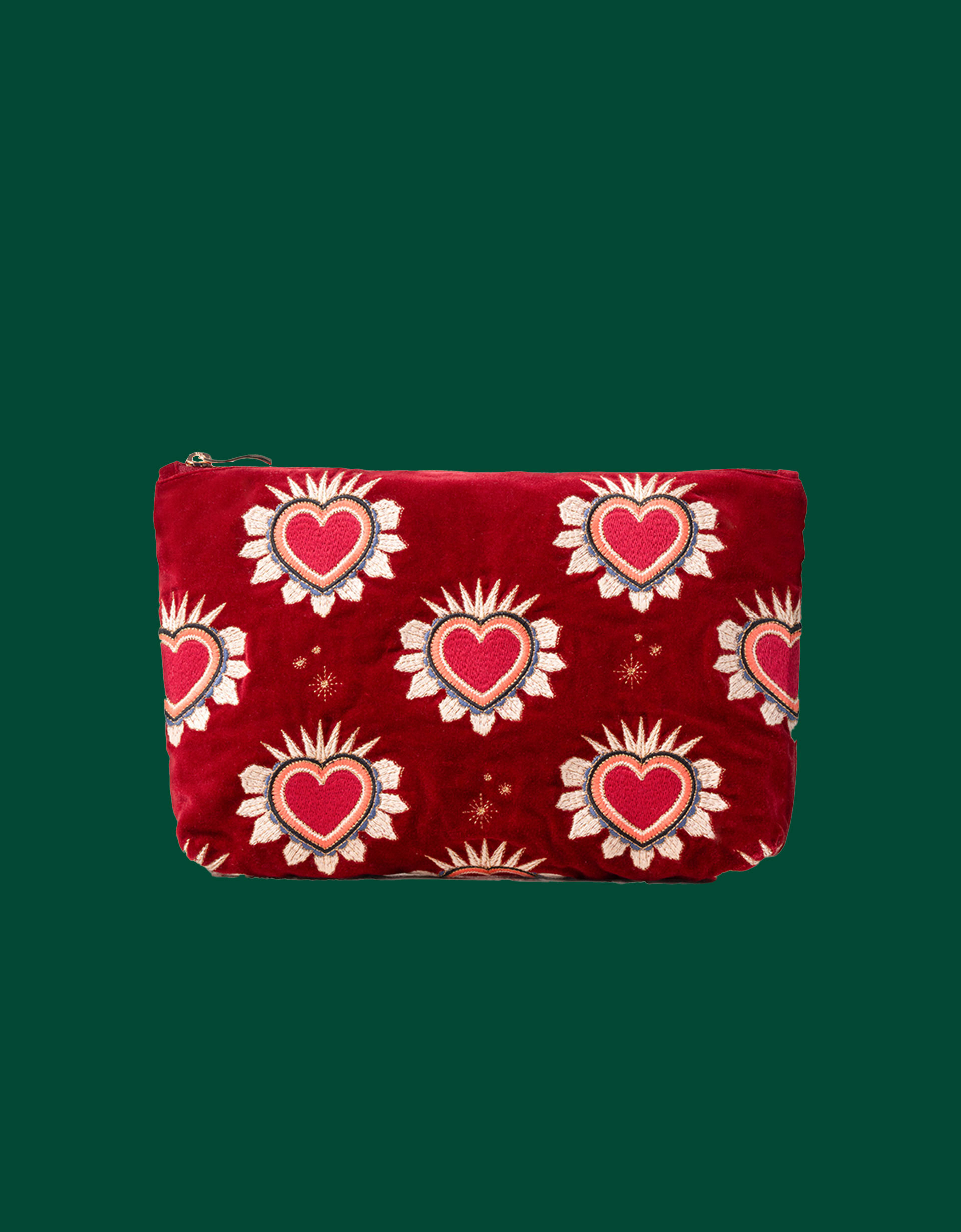 Elizabeth Scarlett Sacred Heart Velvet Pouch | Monsoon (UK)