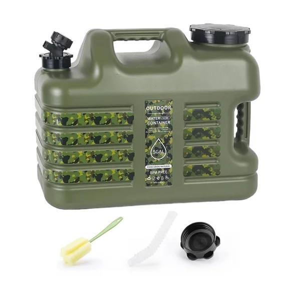 SHUWND Camping Water Container, 5 Gallon (18.5L) Camping Water Jug With Spigot, Portable BPA Free... | Walmart (US)