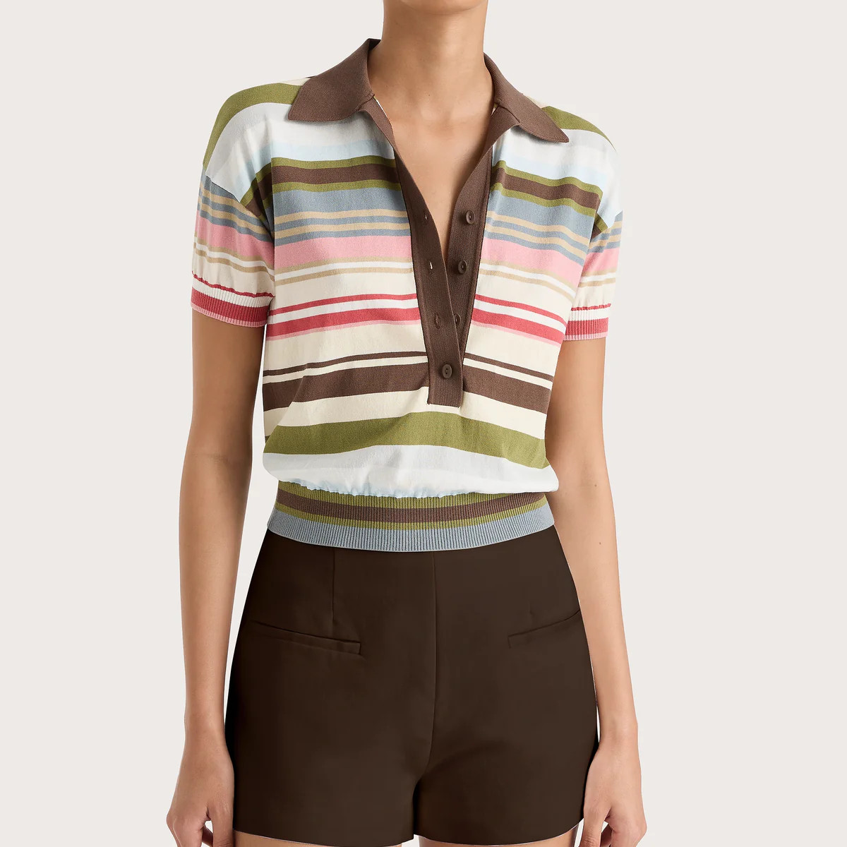Sable Polo Shirt Meleu Stripe Multi | Faithfull (AU)