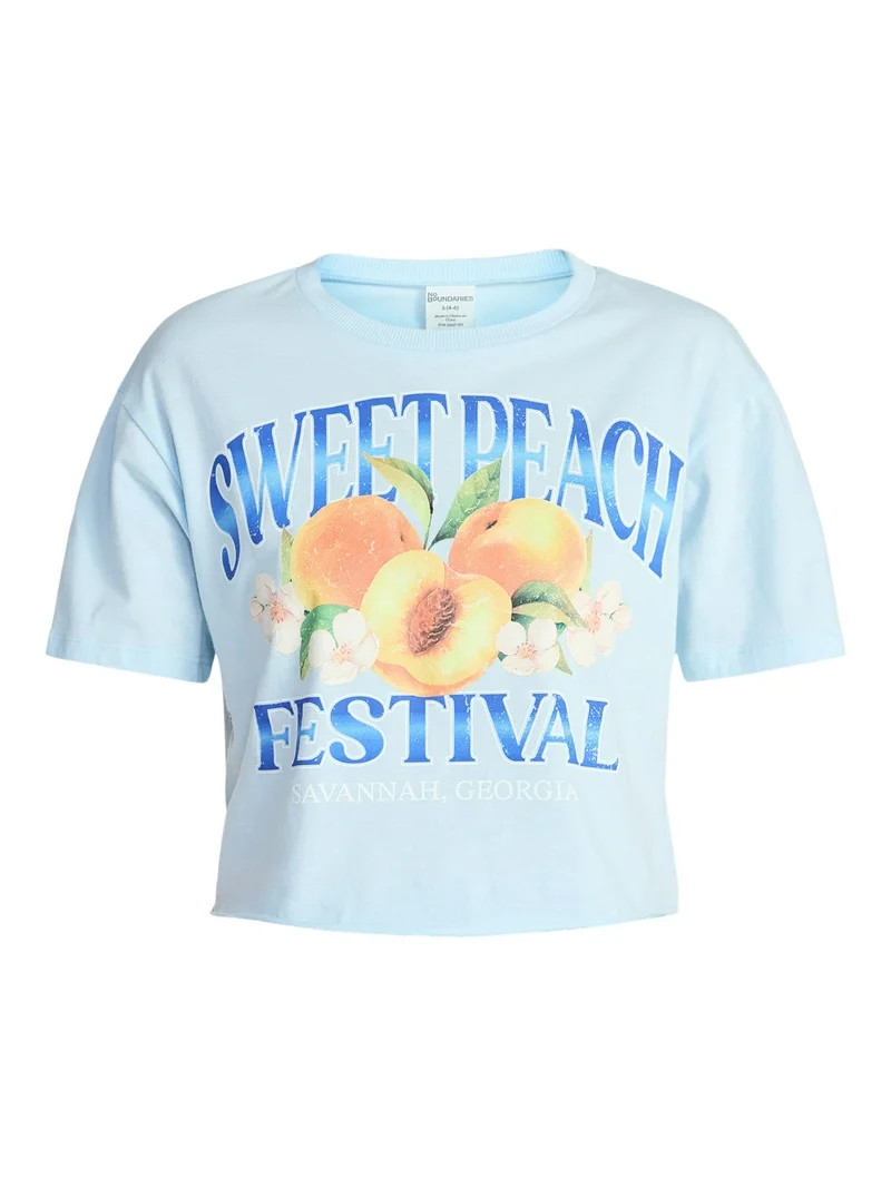 No Boundaries Boxy Cropped Graphic Tee, Women's XXS-XXL | Walmart (US)