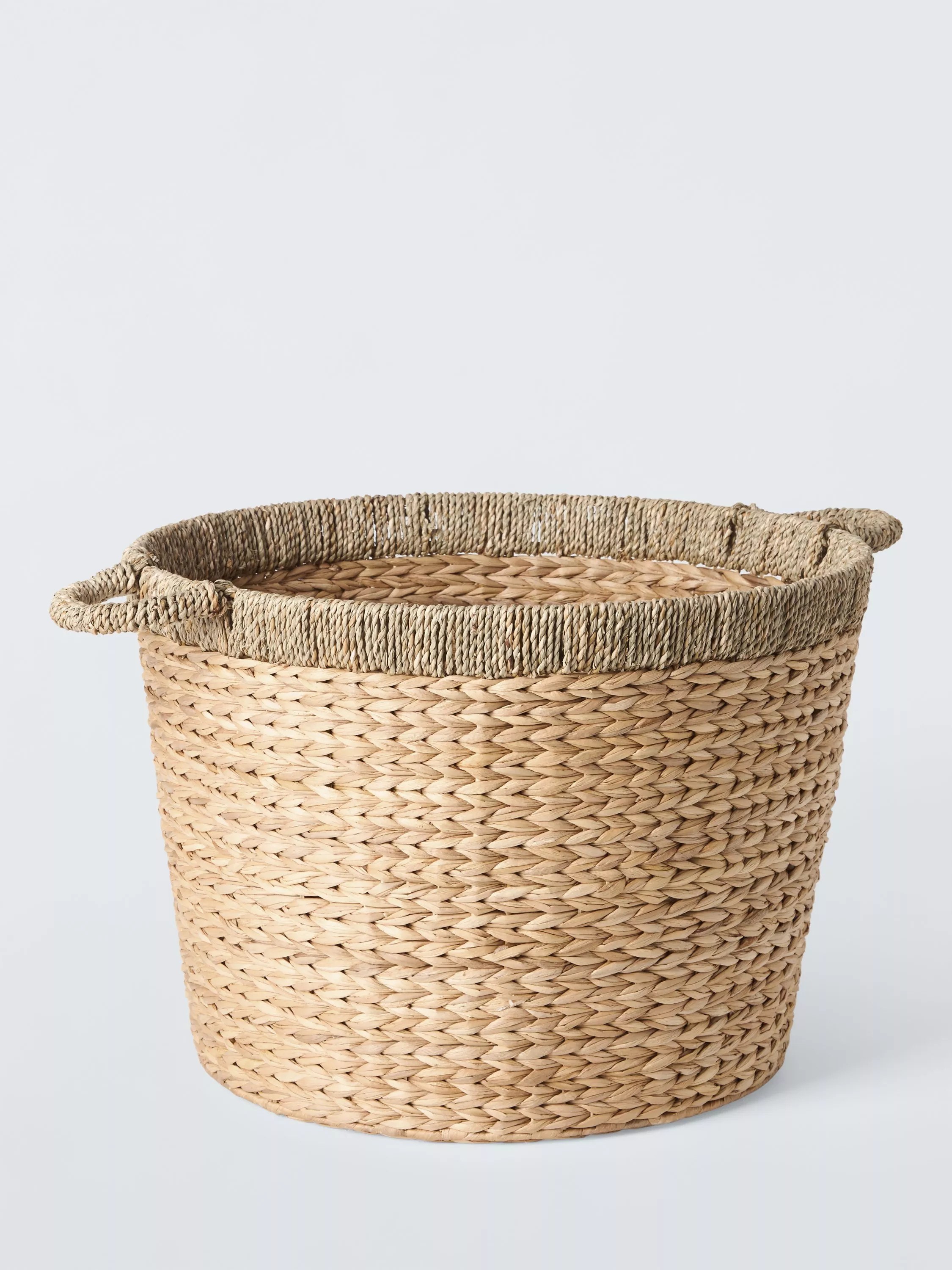 John Lewis Seagrass Rim Bulrush Round Storage Basket, Natural | John Lewis (UK)