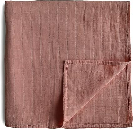 mushie Muslin Baby Swaddle Blanket | 100% Organic Cotton (Cedar) | Amazon (US)