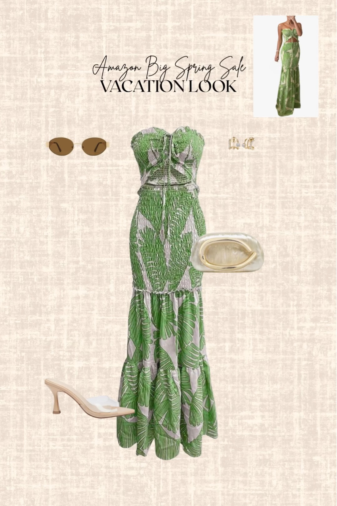 Amazon Big Spring Sale! Vacation look

Dress, spring outfit, sunglasses, heels, clutch, earrings 

#LTKSeasonal #LTKootd #LTKSaleAlert