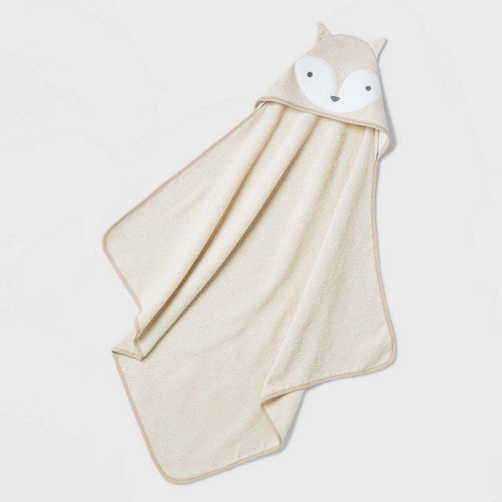 Baby Boys' Fox Hooded Bath Towel Set - Cloud Island Brown | Target