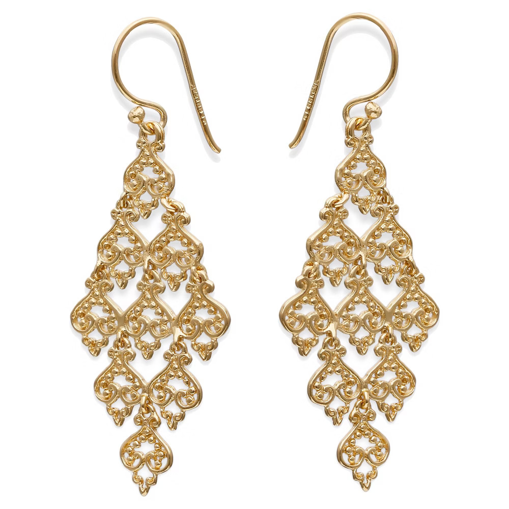 Filigree Drop Kite Earring in Vermeil - (40mm) | Target