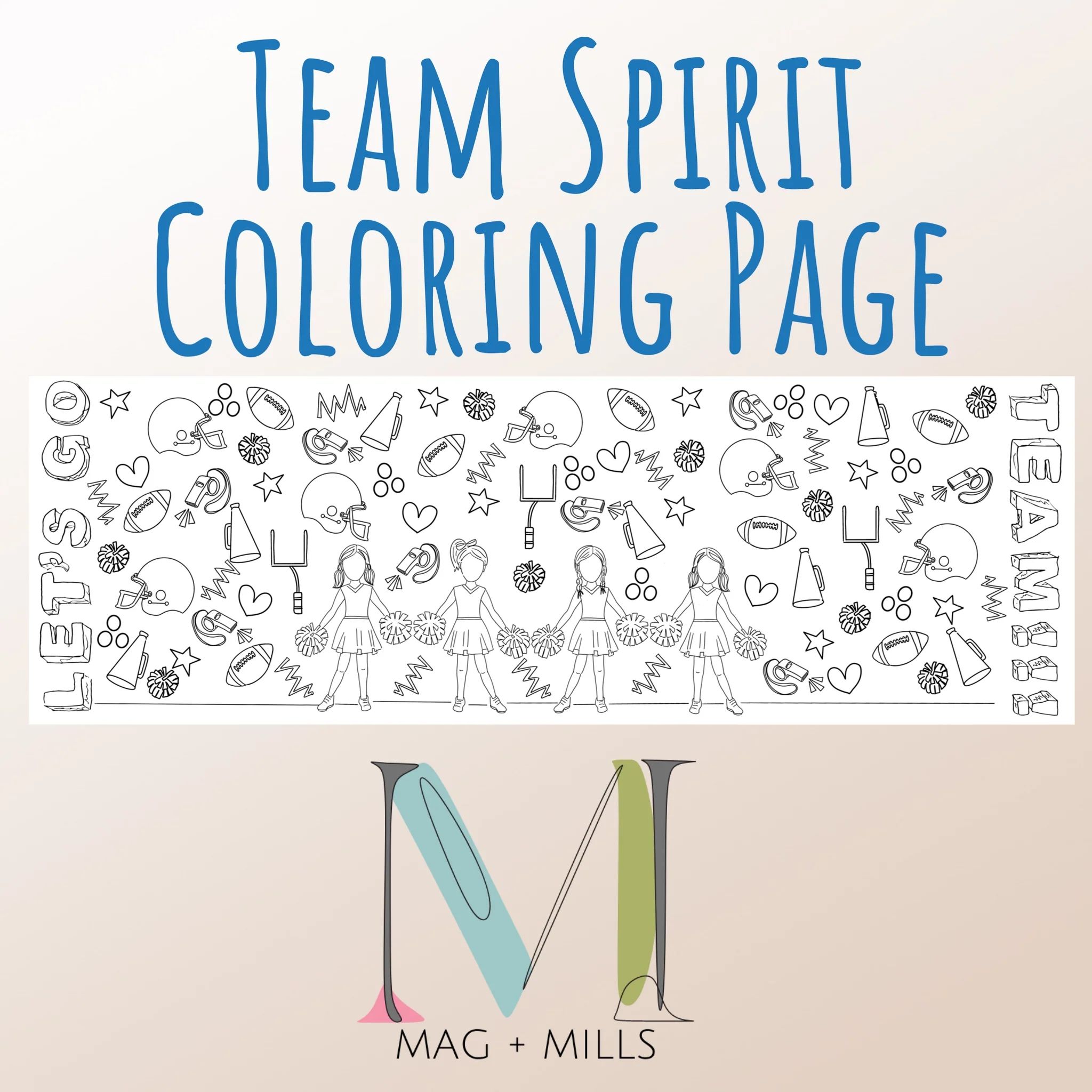 Team Spirit Coloring Banner | Mag & Mills