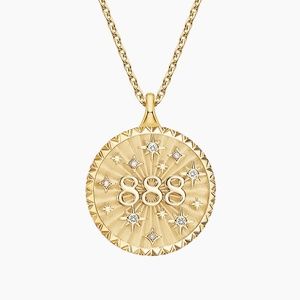 14K Yellow Gold 888 Balance Medallion Necklace | Brilliant Earth