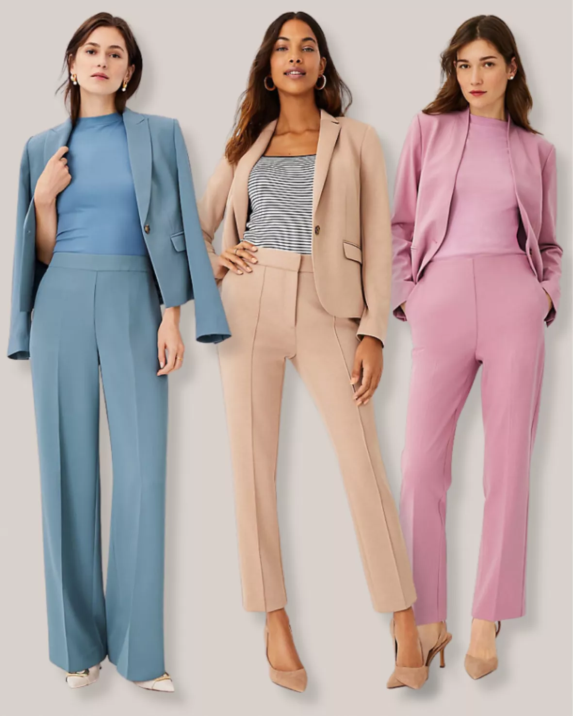 Dusty Pink Pantsuit for Women, Pink Formal Pantsuit for Office