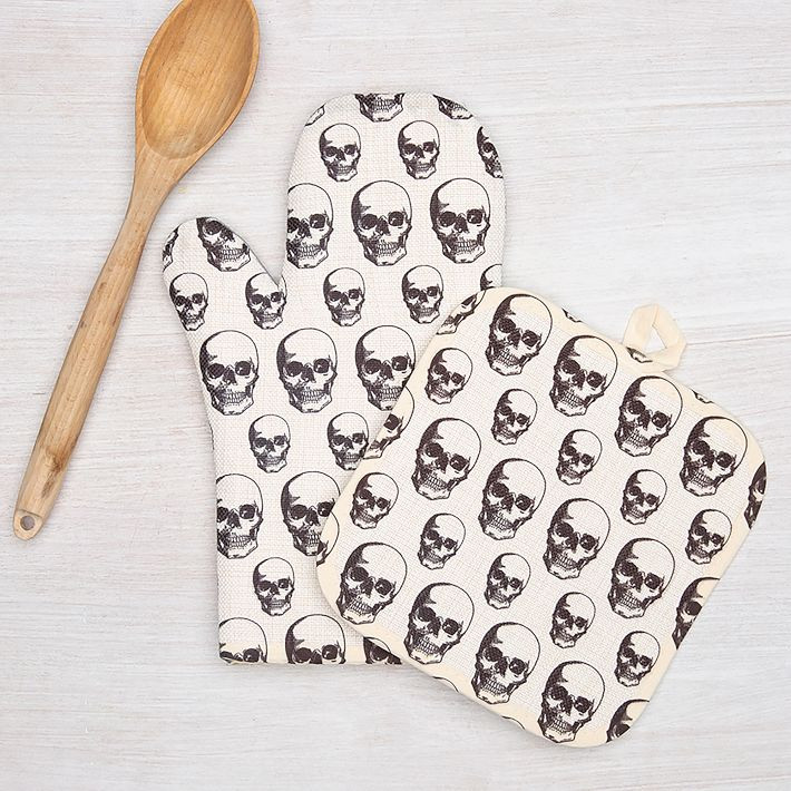 Counter Couture Skull Oven Mitt & Pot Holder | West Elm (US)