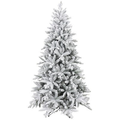 HOMCOM 6ft Flocked Artificial Christmas Tree with Metal Stand, Easy Assembly, Frosted Hinged Xmas Tree for Home Office Holiday | Target