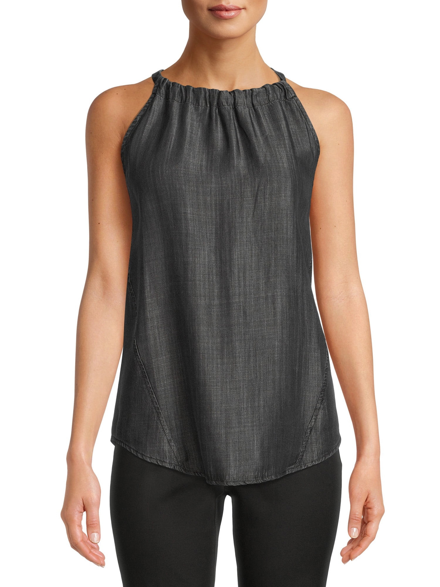 Time and Tru Women's Halter Top with Tie Back - Walmart.com | Walmart (US)