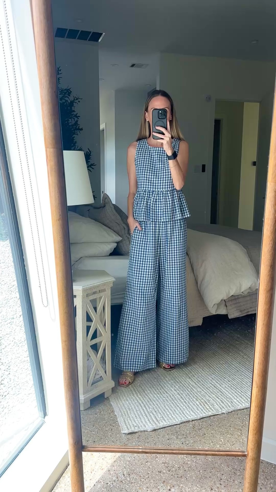 This 100% cotton gingham set is the set of the summer! It’s soft, lightweight, and breathable, which is perfect for hot days. The ruffle goes all the way around the top and the pants have pockets. You can also pair the top with jeans or the bottoms with a white or navy shirt. It comes in a TON of color options…and it’s on sale for Amazon Prime Days now! Color: navy Size: xs

Casual date outfit, swimsuit coverup, beach vacation outfits, summer outfit ideas, country concert outfits, concert outfits

#LTKootd #LTKSaleAlert #LTKSeasonal
