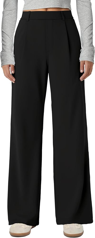 Gracyoga Wide Leg Pants for Women Stretchy Pull On Work Pants High Waisted Business Casual Trouse... | Amazon (US)