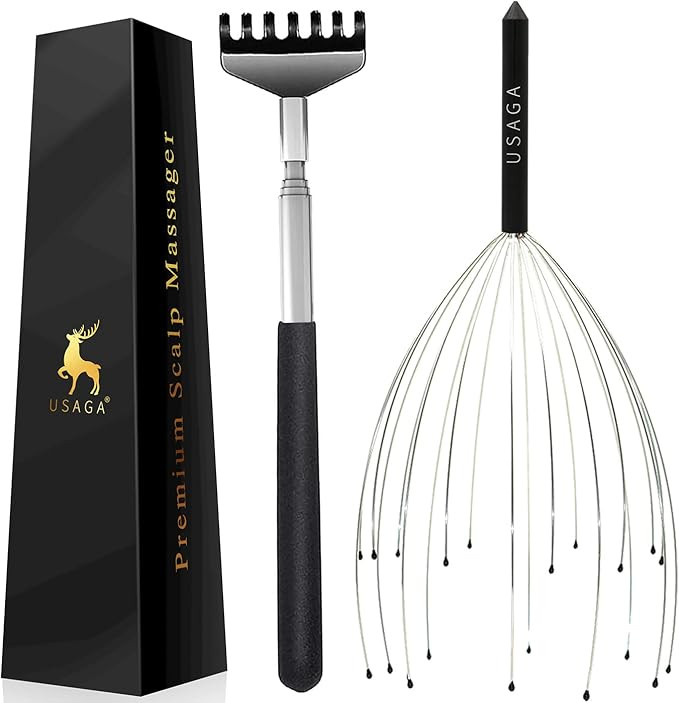 USAGA 20 Fingers Head Massager Scalp Scratcher Head Scratcher Extendable Back Scratcher, Stocking... | Amazon (US)