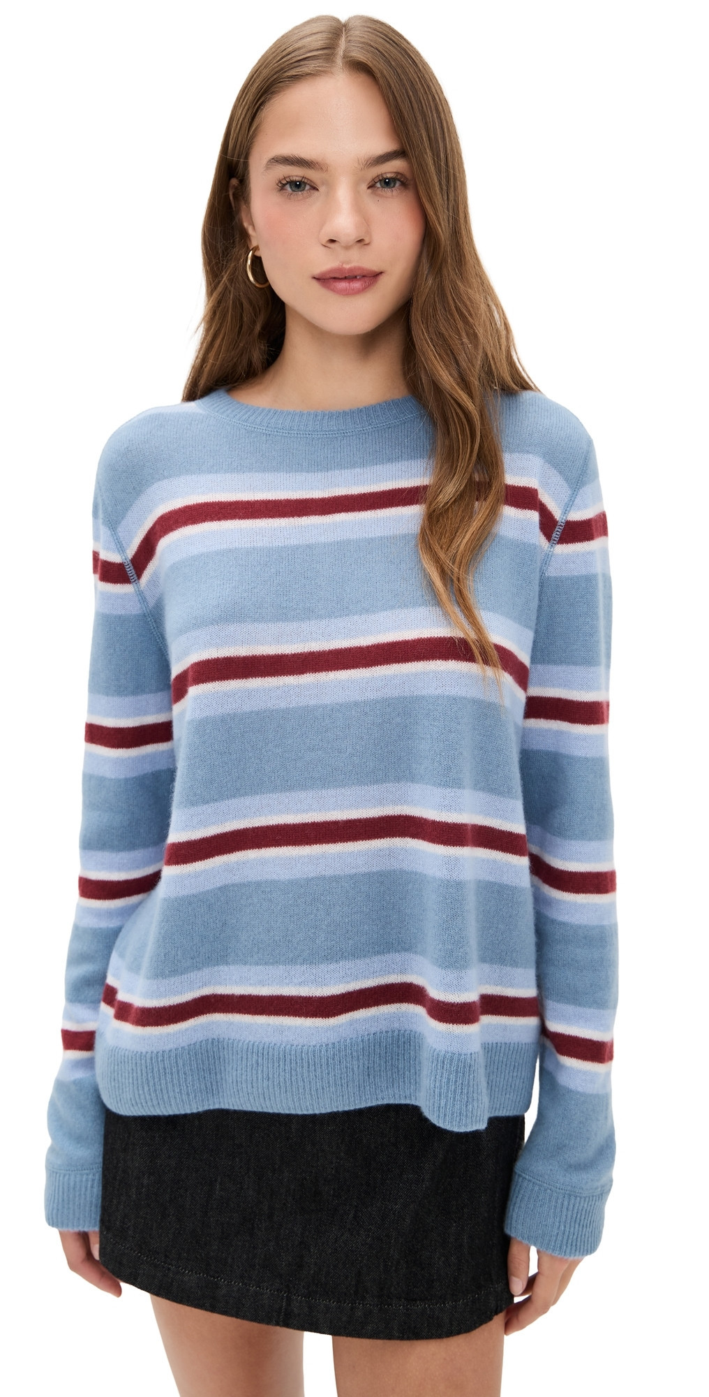 Reformation Cashmere Boyfriend Sweater Bluebell Multi Stripe XS | Shopbop